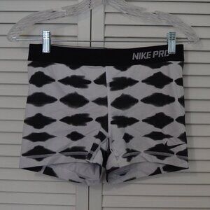 Nike Pro Black White Compression Spandex Shorts Women's Medium 477445